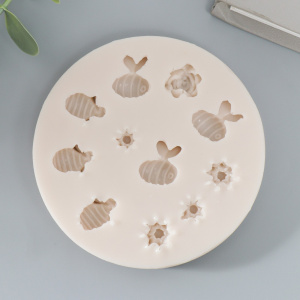 Силиконовый молд "Пчёлки и цветочки"