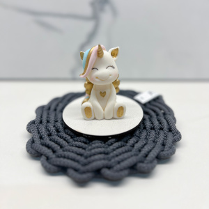 Фигурка из шоколадной глазури ЕДИНОРОЖКА розово-голубая-золото