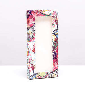 Коробка для шоколадной плитки ЦВЕТОЧНОЕ НАСТРОЕНИЕ 17х8х1,4см