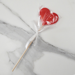 Леденец СЕРДЦЕ красный 5см