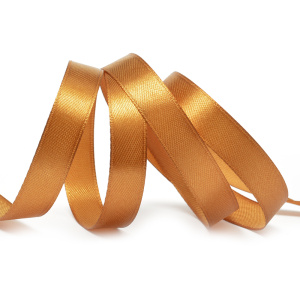 Лента атласная 12мм темное золото (катушка 22,5м) 3128