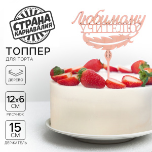 Топпер деревянный ЛЮБИМОМУ УЧИТЕЛЮ 12х23см