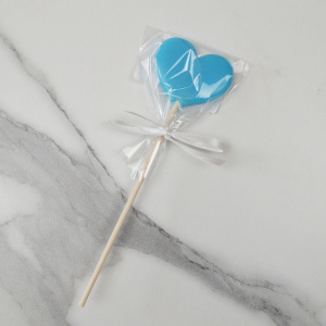 Леденец СЕРДЦЕ голубой 5см