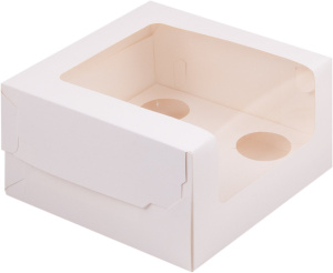 Коробка на 5 капкейков с БОКОВЫМ окном 180х180х100мм