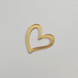 Топпер акриловый зеркальный МИНИ СЕРДЦЕ 3см золото