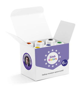 Набор гелевых красителей Gleb Colors BASIC SIX KIT (6 штук по 20 грамм)