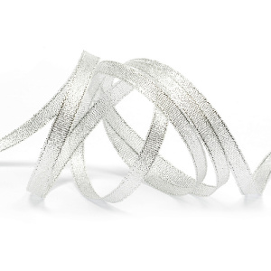 Лента парчовая 0,6см с люрексом СЕРЕБРО 22,85м