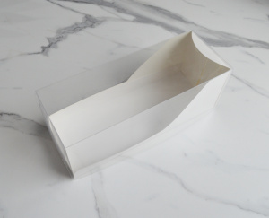 Коробка для рулета УГЛОВАЯ 300х110х110 (белая)