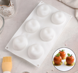 Форма для муссовых десертов "Яблоко" 6 ячеек (6см)