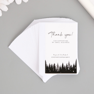 Набор наклеек THANK YOU черно-белые 8х5см 50 штук