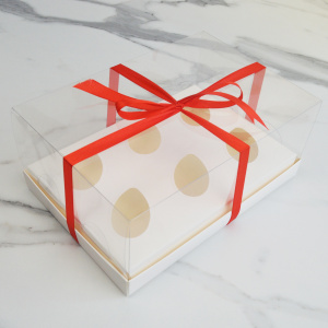 Коробка на 6 шоколадных яиц с пластиковой крышкой 235х160х100мм