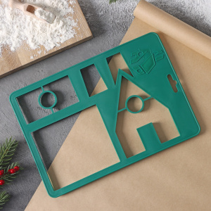 Форма для вырезания печенья новогодняя Доляна ПРЯНИЧНЫЙ ДОМИК 28х19 см