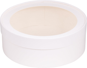 Коробка ШЛЯПНАЯ круглая D200мм, Н70мм БЕЛАЯ