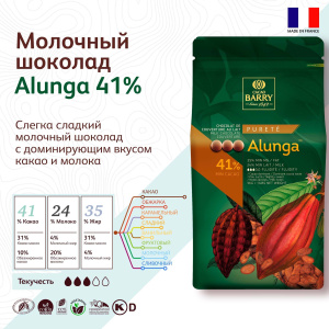 МОЛОЧНЫЙ КУВЕРТЮР ALUNGA 41% какао, монеты 1кг