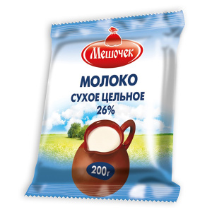 Молоко сухое цельное 26% Мешочек 200 грамм