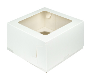 Коробка на 4 капкейка 160х160х100мм с КВАДРАТНЫМ окном