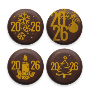 Украшение из шоколадной глазури 2026 АССОРТИ круг 22мм 12 штук