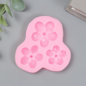 Силиконовый молд ЦВЕТОЧКИ-КРИСТАЛЛЫ 3 штуки