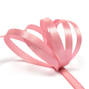 Лента атласная 0,6см розовая (катушка 27,4м) 4149