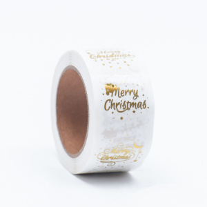 Набор наклеек MERY CHRISTMAS с тиснением 2,5х2,5см 500 штук