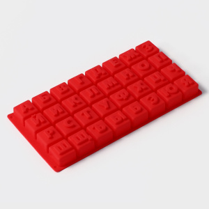 Силиконовая форма АЛФАВИТ КУБИКИ 32 ячейки 3,7х3,7х3см