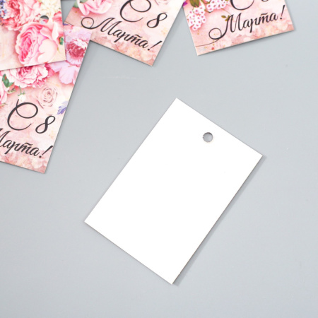 Набор шильдиков С 8 марта ЦВЕТОЧНАЯ КОМПОЗИЦИЯ 4х6см 10 штук