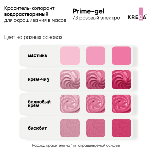 Краситель KREDA Prime-gel 73 розовый электро 10мл