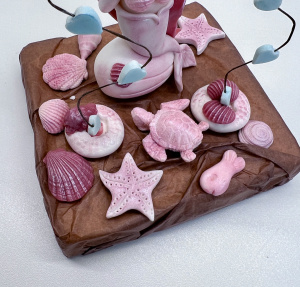 Фигурка из мастики РУСАЛКА розовая