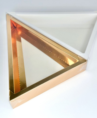 Коробка ТРЕУГОЛЬНАЯ для ёлочки и кондитерских изделий 240х160х35мм БЕЛАЯ