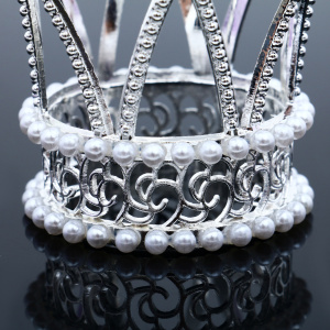 КОРОНА для торта С КАМНЯМИ 6см серебро