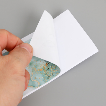 Набор наклеек THANK YOU синий мрамор с блёстками 15х6см 50 штук