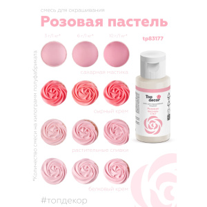 Гелевый краситель ТОП ДЕКОР Розовая Пастель 1767 30 грамм