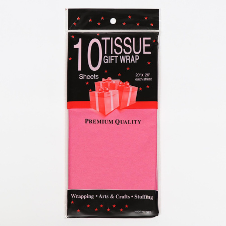 Бумага упаковочная (тишью) цвет ФУКСИЯ 50х66см 10штук
