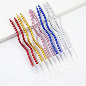 Свечи для торта коктейльные "Серпантин" РАЗНОЦВЕТНЫЕ 10 штук 15см