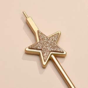 Свечи для торта БЛЕСТЯЩИЕ ЗВЕЗДЫ 4 штуки ШАМПАНЬ