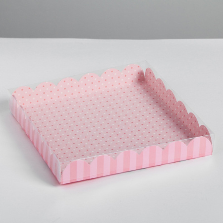 Коробка для пряников 8 МАРТА поздравляю (розовая) 21х21х3см