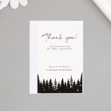 Набор наклеек THANK YOU черно-белые 8х5см 50 штук