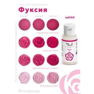 Гелевый краситель ТОП ДЕКОР Фуксия 214 30 грамм