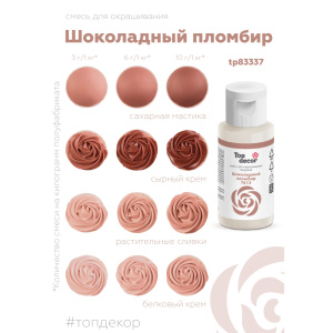 Гелевый краситель ТОП ДЕКОР Шоколадный Пломбир 7613 30 грамм