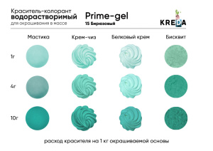 Краситель KREDA Prime-gel 15 бирюза 10мл