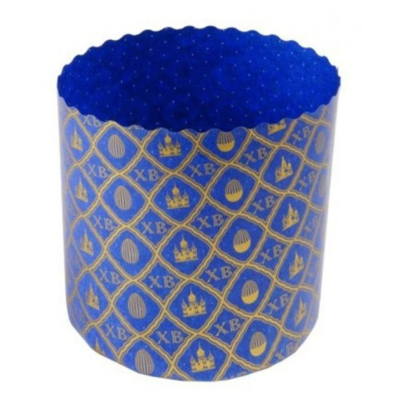 Форма "Кулич" D134мм Н95мм СИНИЙ ФОН 500 грамм (10 штук)