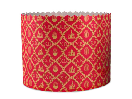 Форма "Кулич" D134мм Н95мм КРАСНЫЙ ФОН 500 грамм (10 штук)